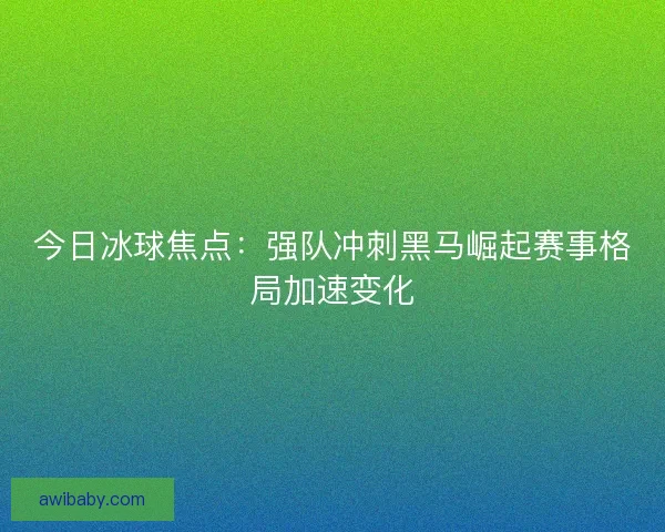 今日冰球焦点：强队冲刺黑马崛起赛事格局加速变化