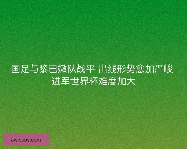 国足与黎巴嫩队战平 出线形势愈加严峻 进军世界杯难度加大 国足与黎巴嫩队战平 出线形势愈加严峻 进军世界杯难度加大
