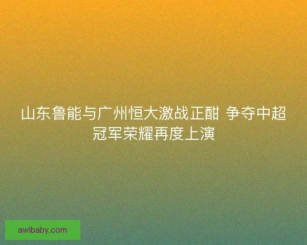 山东鲁能与广州恒大激战正酣 争夺中超冠军荣耀再度上演 山东鲁能与广州恒大激战正酣 争夺中超冠军荣耀再度上演