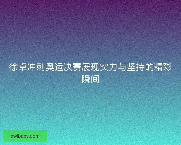 徐卓冲刺奥运决赛展现实力与坚持的精彩瞬间
